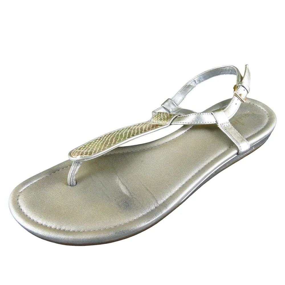 Cole Haan Women's  T-Strap‎ Gold Leather Sz 8.5 Medium Gently Used 2025